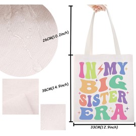 Big Sister Tote Bag Big Sis Gift Toddler Girl Big Sis Gift in My Big Sister Era Shoulder Bag Gift Big Sister Reveal Gift (Big Sister)