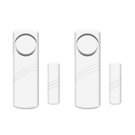 2 Pack Door/Window Alarm Magnetic, Wireless Security Sensor Burglar Alarm System Loud 90 dB, Shed Garage Vibration Entry Warning Detector, for Home Store Office School Hotel Security