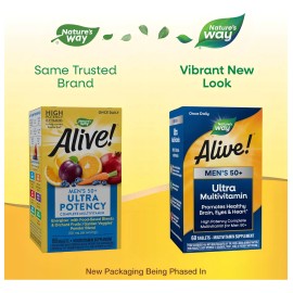 Alive Multivitaminico 50 Ultra Para Hombre Natures Way 60 Tb Sabor Sin Sabor