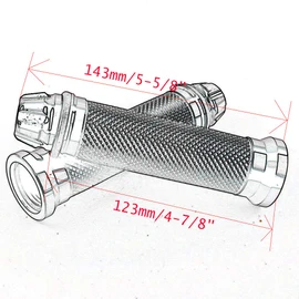 Karun Feel! Motorcycle Grip Left and Right Set Aluminum Bar End 22.2mm Custom (Gunmetal) Color: Gunmetal