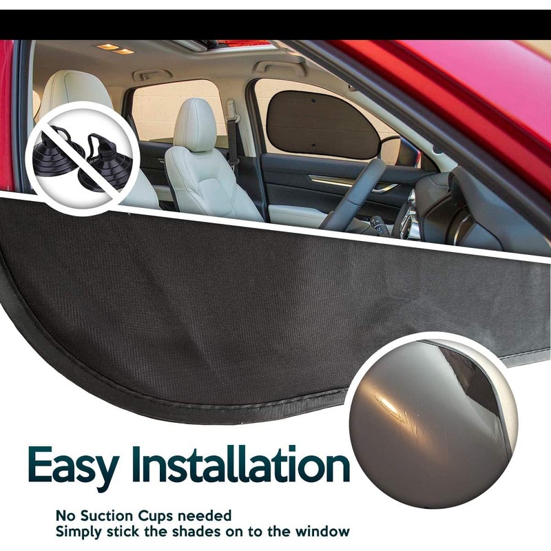 Zone Tech Side Window Cling On Sun Shades- 2-Pack Mesh