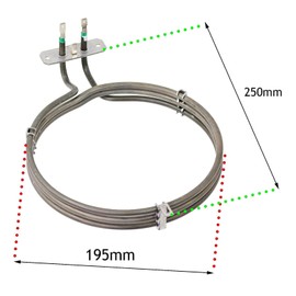 SPARES2GO 3 Turn Round Heater Heating Element compatible with Rangemaster 55 90 110 Classic Fan Oven Cooker (2500w)