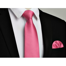 Enlision Hot Pink Ties for Men Wedding Plaid Silk Woven Tie Pocket Square Set Checkered Formal Business Classic Luxury Designer Necktie Handkerchief