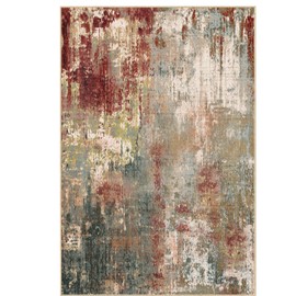 RELEANY Washable Area Rugs 8'x10' Non-Slip Modern Abstract Soft for Living Room Entryway Bedroom, Print Pattern, Brown Rust Red Multi