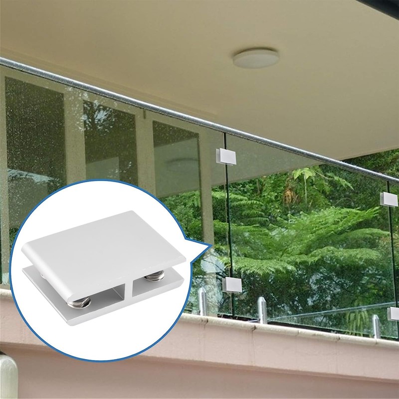 INCREWAY Glass Clamp 4 Pieces Adjustable Double Sided Aluminum Alloy