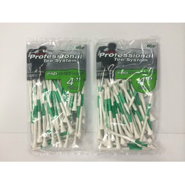 Pride Professional - Golf Pro Length Max - 4", 50 Count, White/Green (2-Pack)
