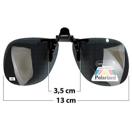 Speeron Glasses Clip: Sunglasses Clip Allround for Glasses Wearers, Polarised (Sunglasses Attachment, Sunglasses Attachment for Glasses, Polarising Clips), black