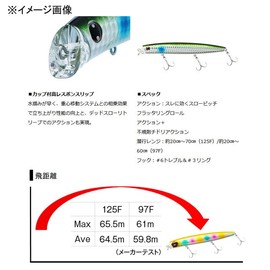 DAIWA Moissanite Chivas Lure, Cross Counter, 125F, Domat Chart