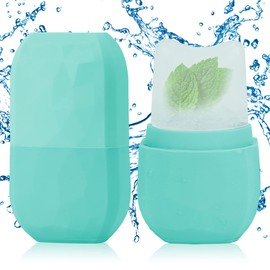 2 Pack Ice Roller for Face and Eye, Ice Face Roller Facial Beauty Ice Roller Skin Care Tools, Ice Facial Roller Gua Sha Face Massage, Silicone Ice Mould for Face Beauty Remove Fine Lines (Blue)