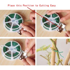 YIKANGHENG Garden Wire with Cutter, 2 Pcs Total 656 Feet/ 200 Meter Soft Iron Wire Horticultural Tying Line for Binding and Fixing of Fruit, Flower, Plants and Vegetables (2, Green)