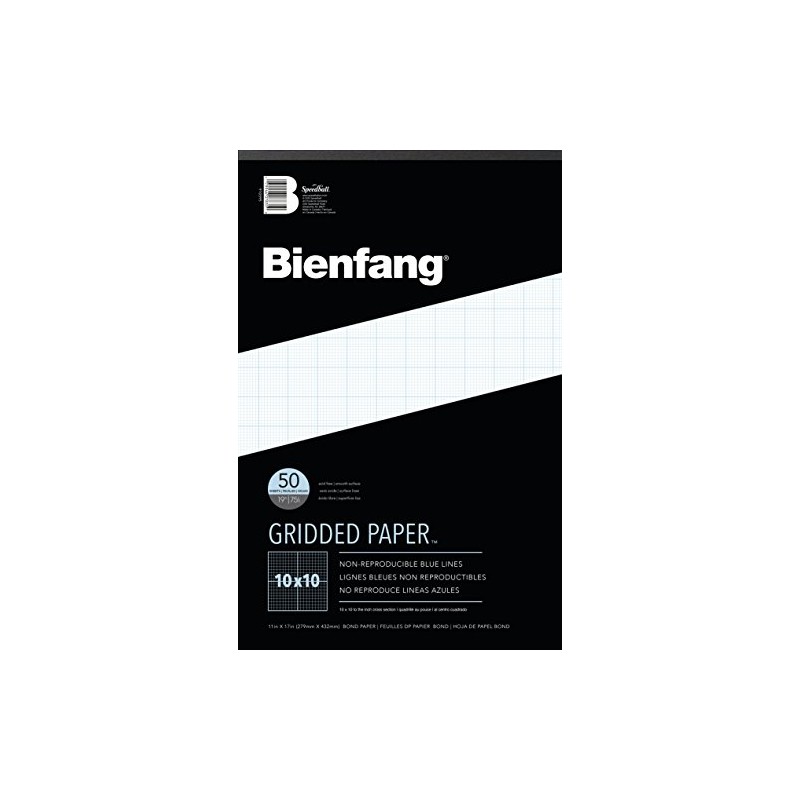 Bienfang Designer Grid Paper Pad, 10x10 Cross Section, 11x17 inches,