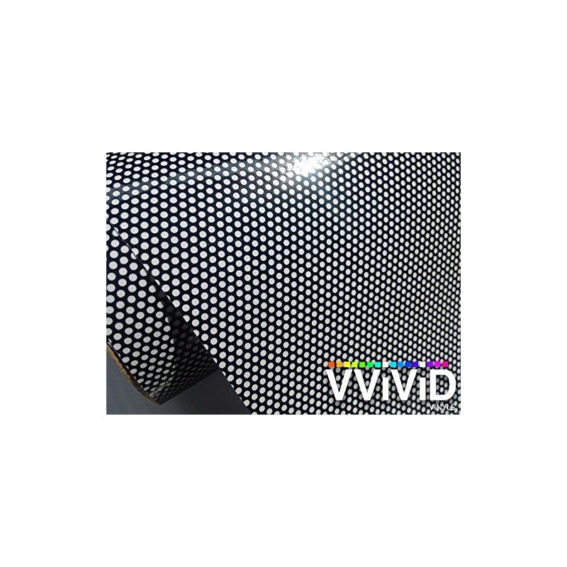 VViViD One-Way Perforated Black Vinyl Privacy Window Film Adhesive Glass