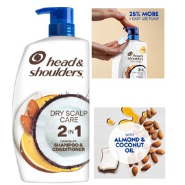 HEAD & SHOULDERS DANDRUFF SHAMPOO + CONDITIONER ALMOND COCONUT OIL 43.3 fl. oz.