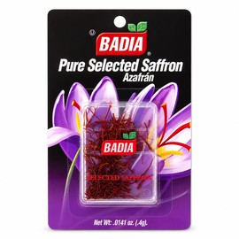 Badia Saffron, 0.4 gram – All-Natural Spanish Whole Azafran (Saffron) Threads for Paella, Rice & Gourmet Cooking