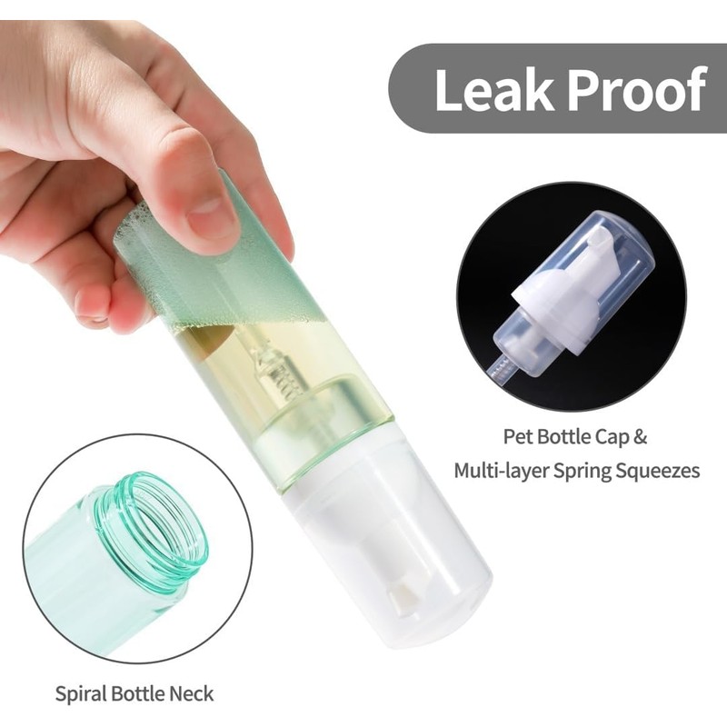 3 Pack Foam Pump Bottle Travel 60 ml/2 oz Small