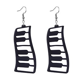 coadipress Black Piano Earrings for Women Unique Funny Music Grand Pianos Keyboard Symphony Acrylic Dangle Drop Earrings Jewelry (Black Piano)