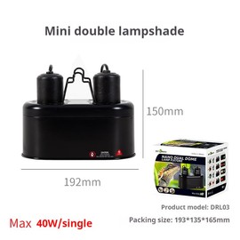 REPTI ZOO Nano Combo Dual Reptile Deep Dome Lamp Fixture for Reptile Max 40 Watts Max Bulb Height 4 inch Per Socket UVB Light Fixture Dual Lamp