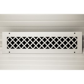 SteelCrest BTU20X4SWHH Bronze Series Designer Wall/Ceiling Vent Cover, with Air-Volume Damper, and mounting Screws, White