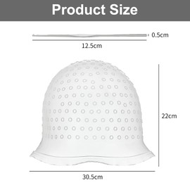 Set of 2 Strands Hood, Highlight Caps with Pins and Holes, Wire Caps, White, Reusable Hair Dyeing Brush for Salon and Home Hair Colouring Accessories