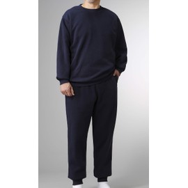 Little Island Men's Fleece Lined Sweatshirt and Pants, Room Wear, Long Sleeves, Top and Bottom Set, nvy, M