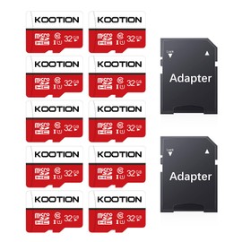 KOOTION 32GB Micro SD Cards 10-Pack, UHS-1 TF Flash Memory Card, U1, Class 10 microSDHC Card with Adapter