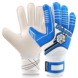 Obbsen Goalkeeper Gloves for Kids Youth Adults, Soccer Goalie Gloves with Strong Grips Palms, Flexible Finger Protect Spines Double Wrist Professional Goalkeeper Gloves