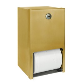 Stardrix Gold 2 Roll Stainless Steel Commercial Toilet Paper Dispenser, Heavy Duty Wall Mount Tissue Holder with Lock for Restroom/Bathroom
