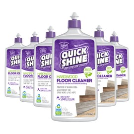 Quick Shine Hardwood Floor Cleaner 27oz, 6Pk| Use in Spray & Vac Mops| Removes Dirt & Scuff Marks| Ready-to-Use, Streak Free, No Rinse| Safer Choice Cleaner| Perfect for Gentle and Effective Cleaning
