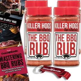 Killer Hogs The BBQ Rub Premium Barbecue Spice & Seasoning 4 pk (44 oz) I Plus Guide & Bottle Opener (6 Items)!