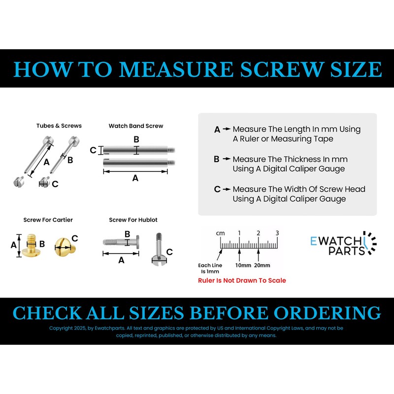 Ewatchparts 2 Pam Screws Compatible with Crown Bridge 44mm Panerai