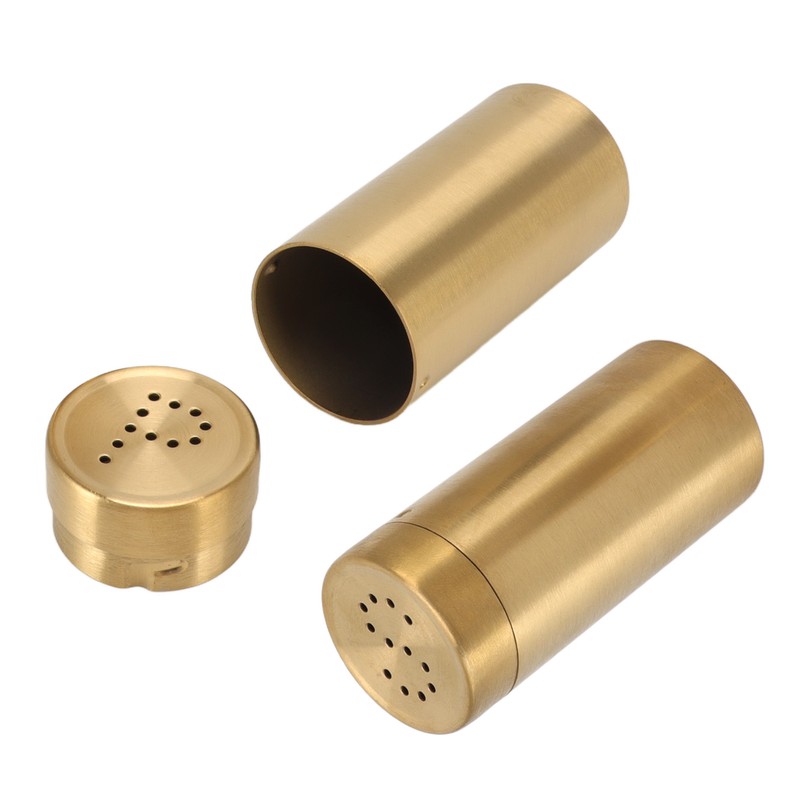 2Pcs Gold Spice Jar Stainless Steel Rustproof Screw Open Top