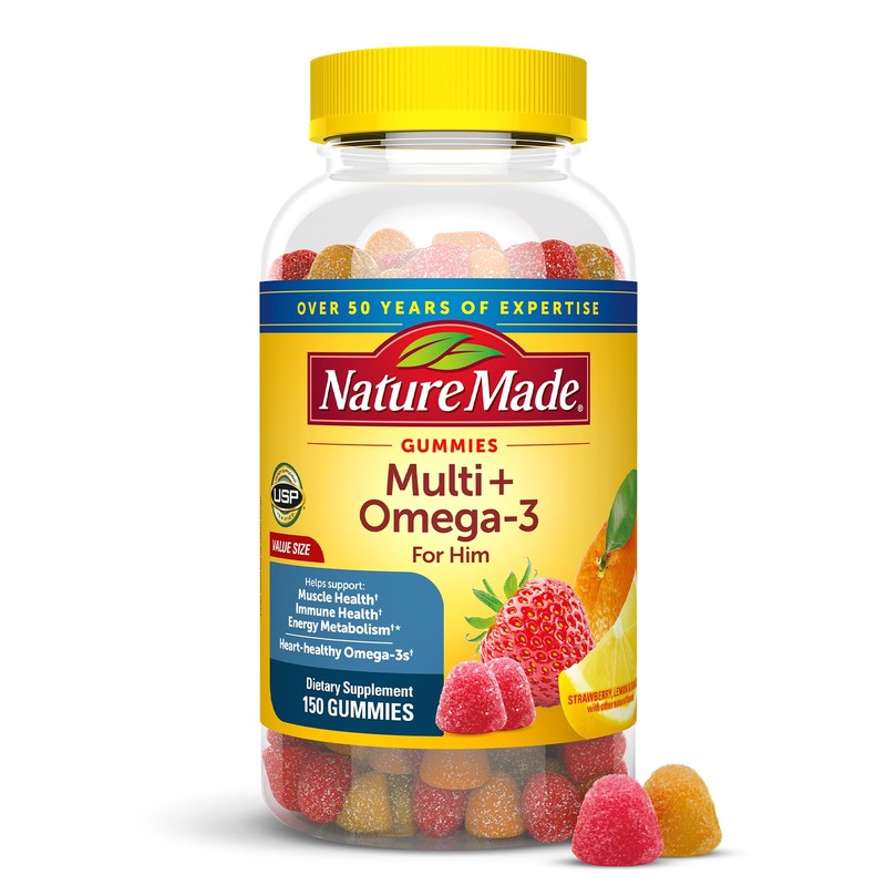 Nature Made Mens Multivitamin Gummies with Omega-3, Mens Gummy Multivitamins