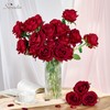 Serwalin 50pcs Artificial Red Roses, 4'' Velvet Flower Head Fake