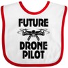 inktastic Future Drone Pilot Operator Baby Bib White and Red