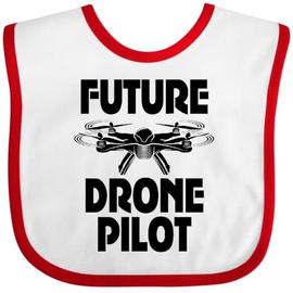 inktastic Future Drone Pilot Operator Baby Bib White and Red 44986