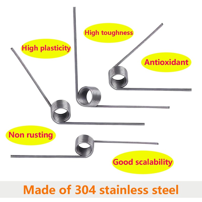 Ctyjia 10 PCS 304 Stainless Steel Torsion Spring, 0.7mm Wire