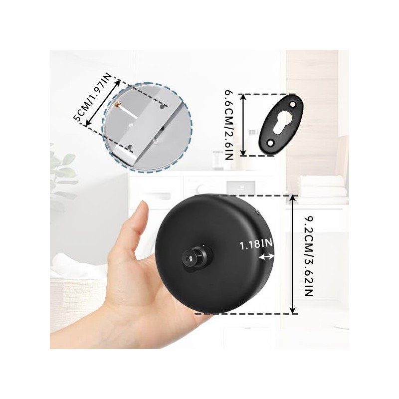 SUS304 Retractable Clothesline with Adjustable Nylon Clothing Rope for Bathroom