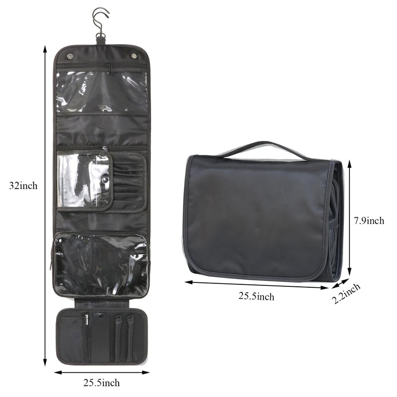 Toiletry Bags, Dark Black, Travel & Storage
