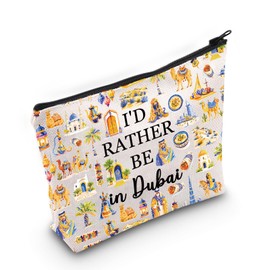 PYOUL Dubai Travel Gift Rather Be in Dubai Makeup Bag Welcome to Dubai Cosmetic Bag Dubai Souvenir Merch (Be in Dubai Bag)