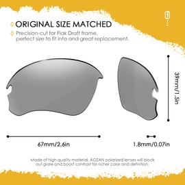AOZAN ANSI Z87.1 Polarized Replacement Lenses For Oakley Flak Draft OO9364 Sunglasses - Gainsboro
