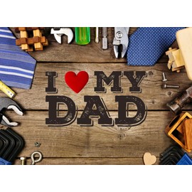 Dudaacvt 8X6FT Happy Father's Day Photography Backdrop Decorations I Love Dad Father's Day Party Decor Photoshoot Backdrop Father's Day Photo Banner Background