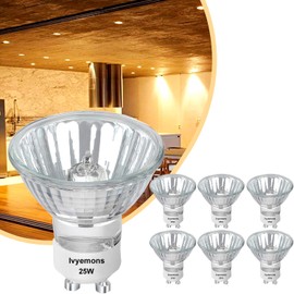 Ivyemons GU10+C 120V 50W Bulb - High Output 500LM GU10 Dimmable Bulb, MR16 GU 10 Base Bulbs Warm White GU 10 Halogen 50W Bulbs, Long Lasting 50 Watt MR16 for Candle Warmer, Track Lighting
