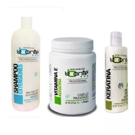 Labonté Kit Shampoo Extenciones 1lt + Vitamina E + Keratina 240ml
