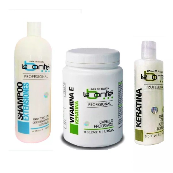 Labonté Kit Shampoo Extenciones 1lt + Vitamina E + Keratina