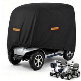 Heavy Duty 840D Mobility Scooter Cover Waterproof (BLACK, L(49 x 23‘’))