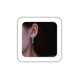 Aneneiceera Punk Crystal Cross Stud Earrings Silver Long Sword Earrings Gothic CZ Cross Dangle Earrings Rhinestone Cross Chain Earrings Jewellery for Women, Zinc