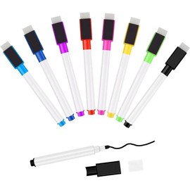 Sixstore 10 pcs Whiteboard Markers, Whiteboard Pens, Fine Tip Magnetic Colour White Board Pen with Eraser Low Odor Dry Erase Ink Markers Erasable for Home, School and Office Uses