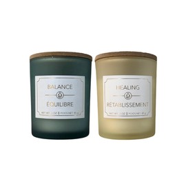 Aromatherapy Candle Set, Balance and Healing Scents, 3 oz Each, French Lavender & Eucalyptus and Sandalwood & Lemongrass