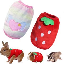 bangminda Sleeveless Vest for Guinea Pigs, Puppies, Kittens, Small Animals, Pack of 2 T-Shirts, Warm Clothing for Rabbits, Ferrets, Chinchillas, Chihuahua, Small Animals, Pet