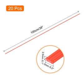 MECCANIXITY 20pcs 39 Inch Plastic Welding Rods PP Welding Strips Welder Rods for Car Bumper, Kayak Repair, Plastic Welder, Red
